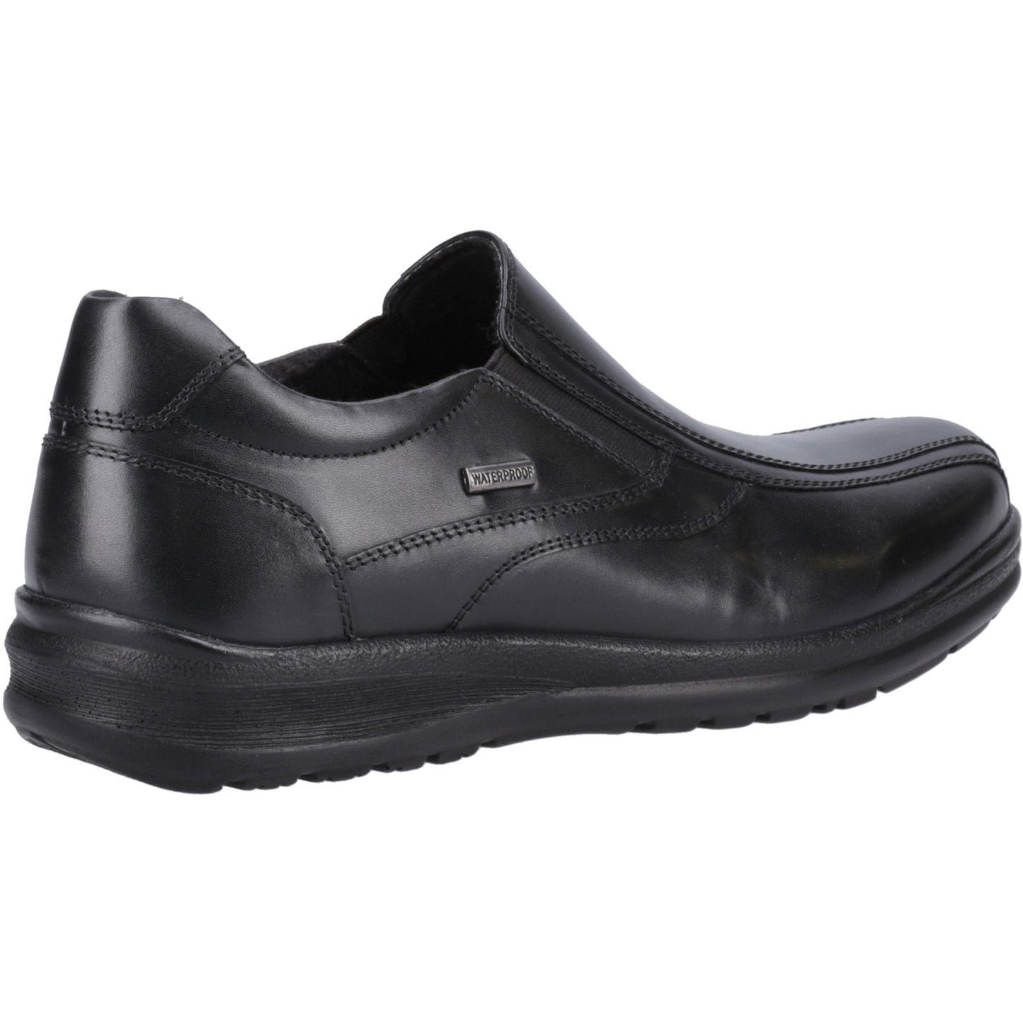 Fleet & Foster Magpie Mens Black Leather Slip On Shoes