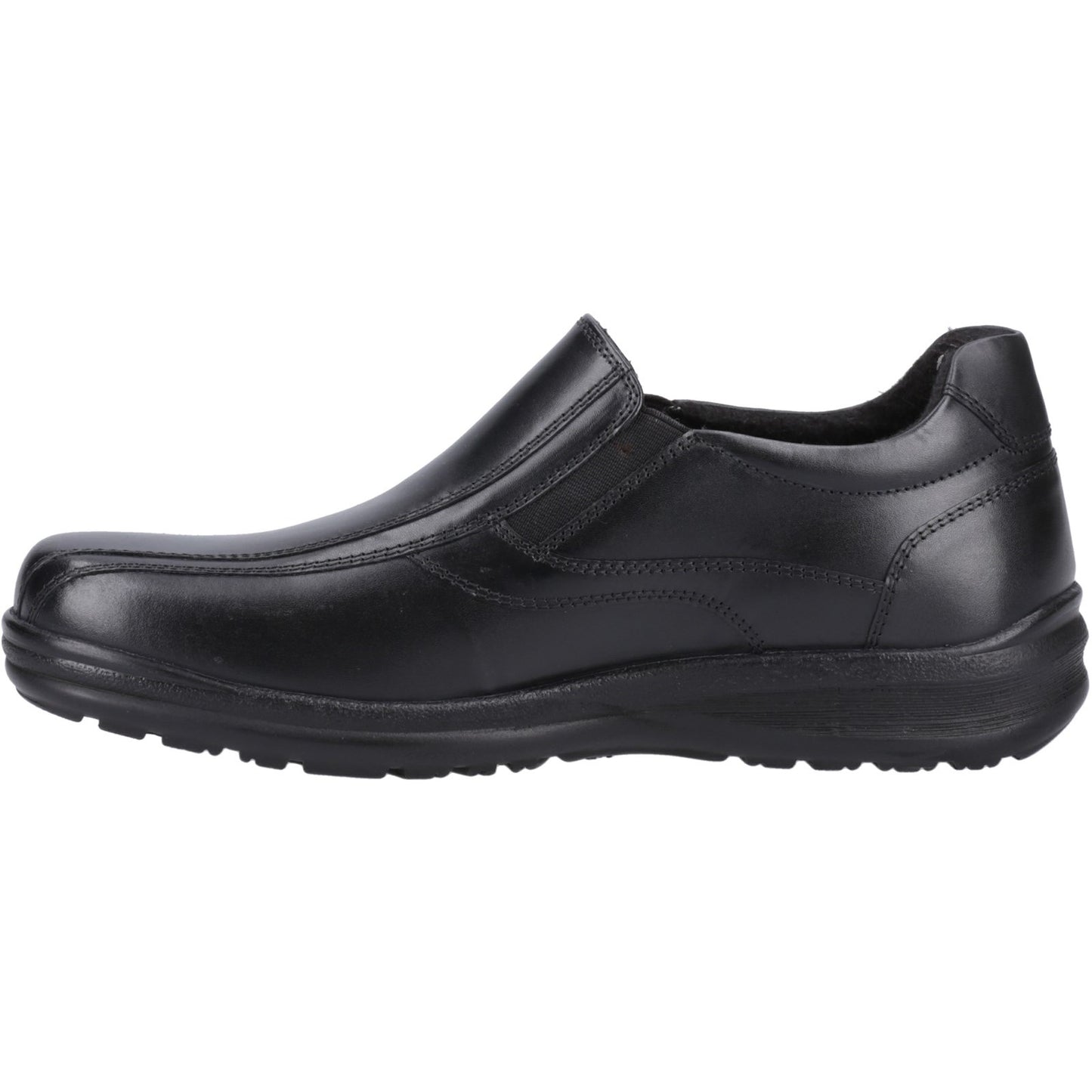 Fleet & Foster Magpie Mens Black Leather Slip On Shoes