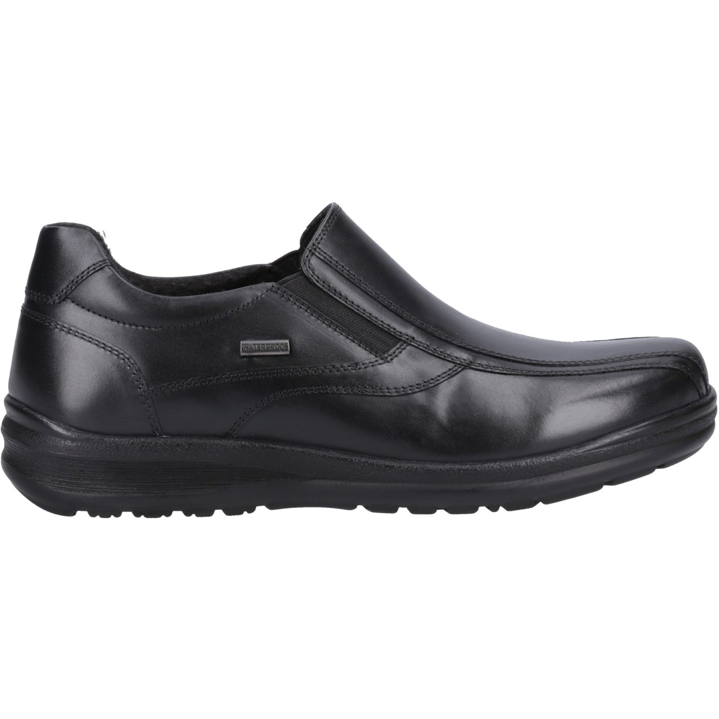 Fleet & Foster Magpie Mens Black Leather Slip On Shoes