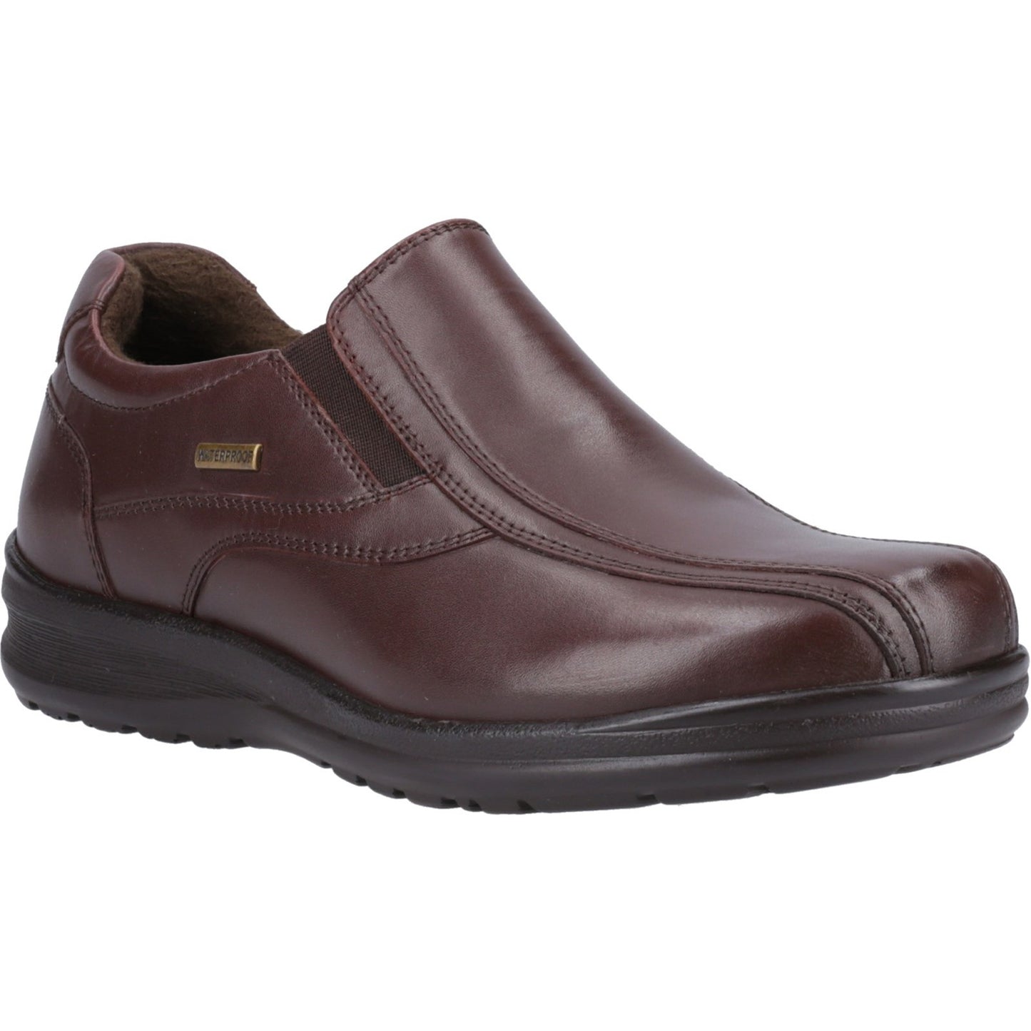 Fleet & Foster Magpie Mens Black Leather Slip On Shoes