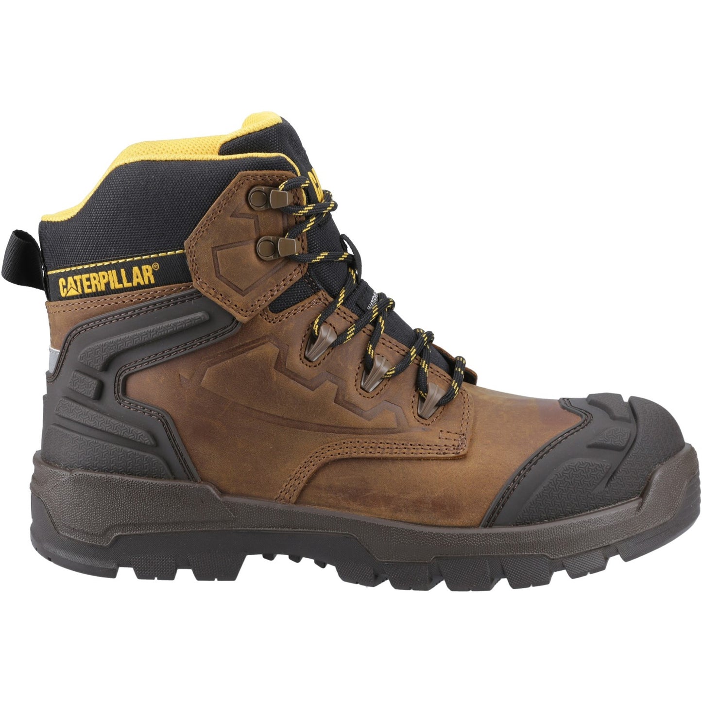 Caterpillar STRIVER XL 6" Mens Safety Boots Steel Toe Padded Dark Beige Hikers