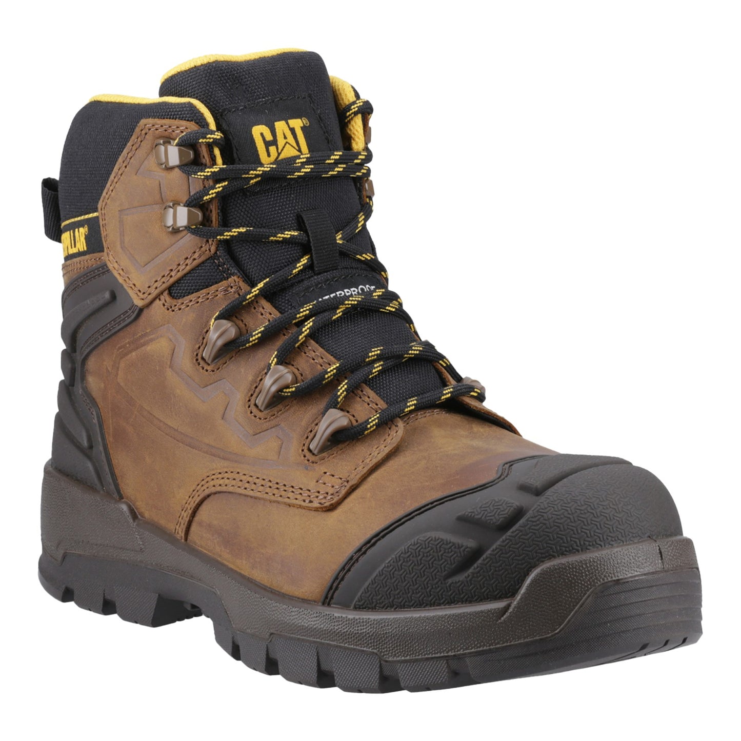 Caterpillar STRIVER XL 6" Mens Safety Boots Steel Toe Padded Dark Beige Hikers