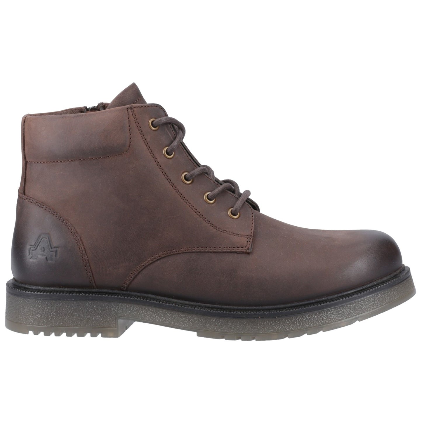 Amblers Bath Mens Brown Leather Boots Country PVC Sole Side Zip