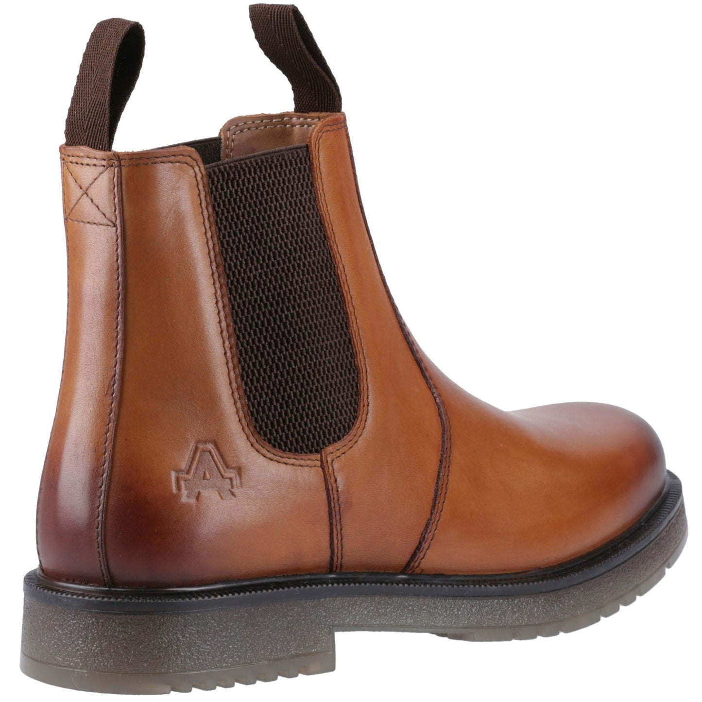 Amblers Wells Mens Tan Leather Dealer Boots Hardwearing PVC Sole
