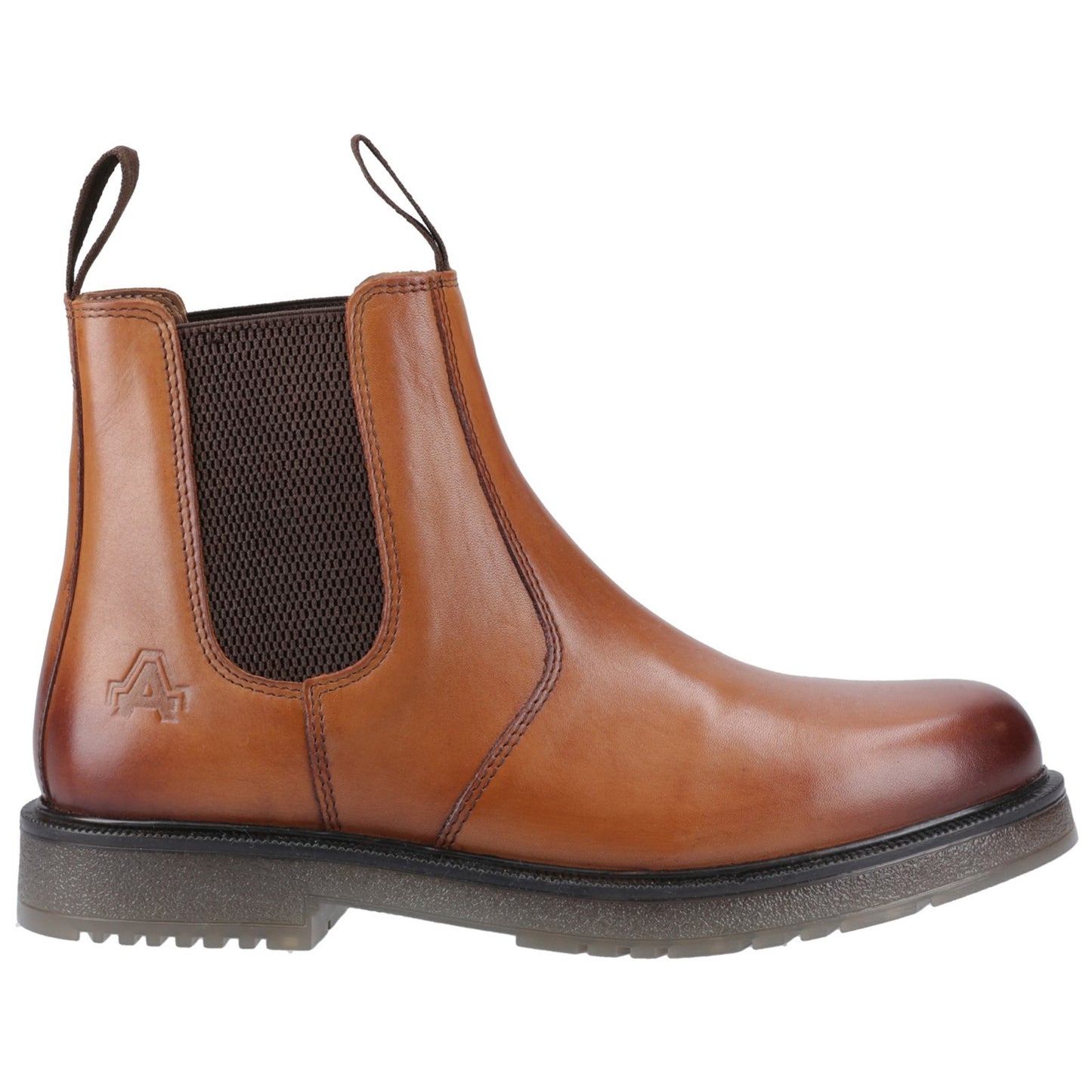Amblers Wells Mens Tan Leather Dealer Boots Hardwearing PVC Sole