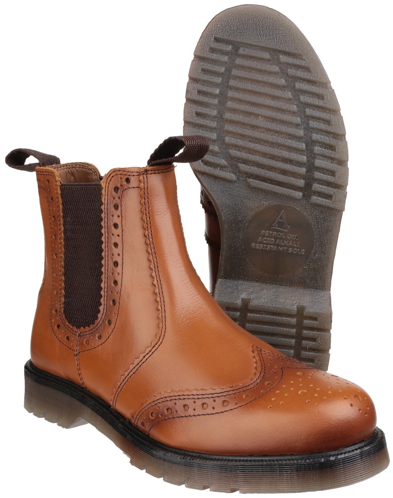Amblers Dalby Pull On Mens Brogue Boots Amblers