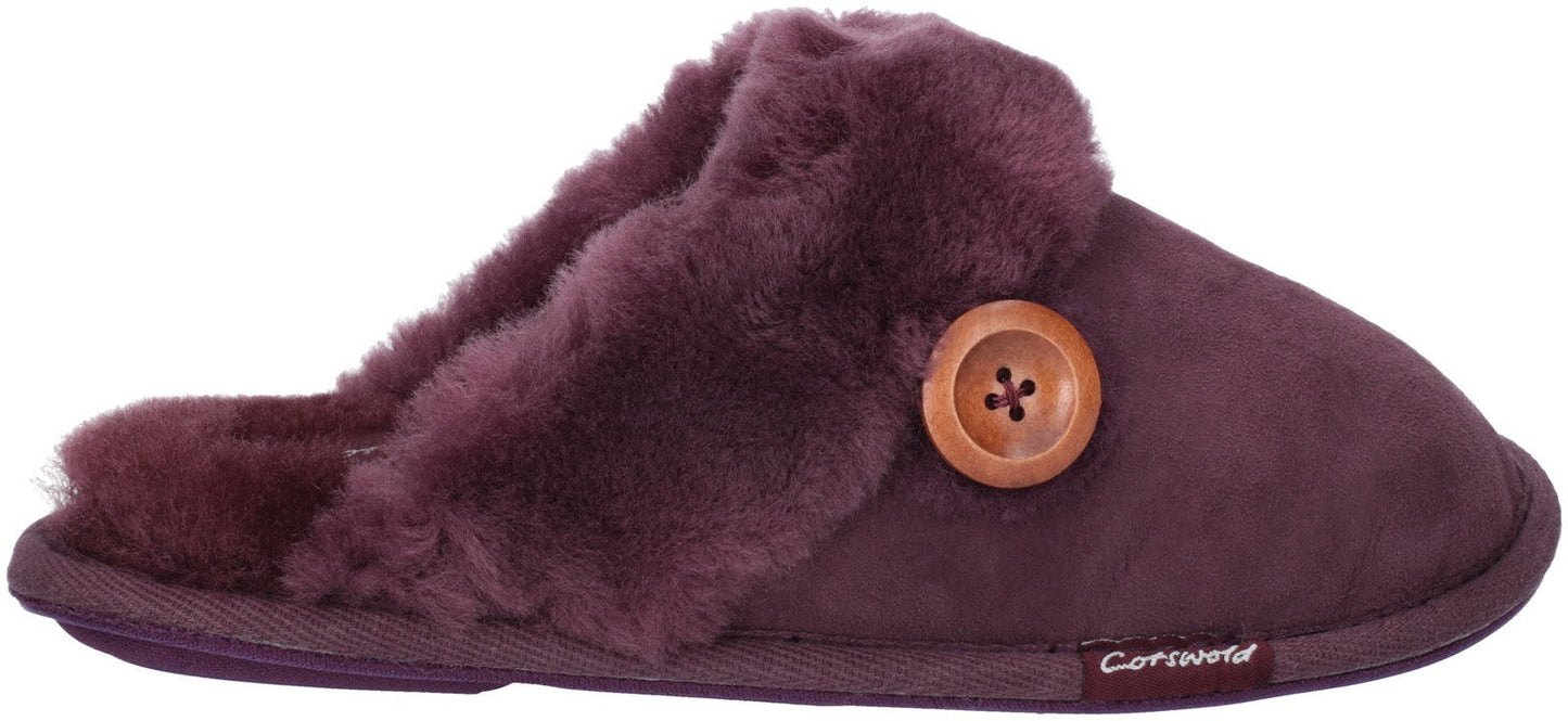 Cotswold Lechlade Sheepskin Ladies Mule Slippers Cotswold