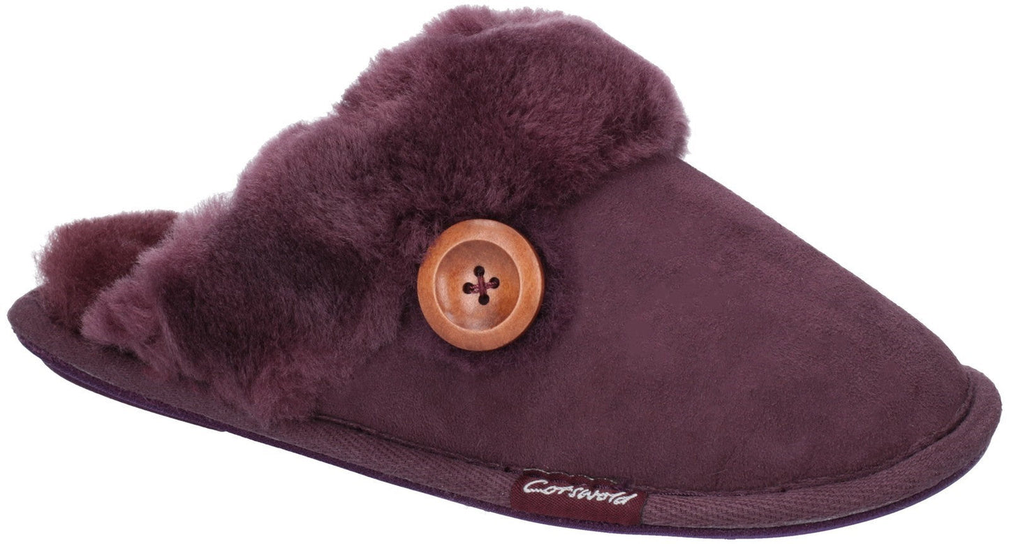 Cotswold Lechlade Sheepskin Ladies Mule Slippers Cotswold