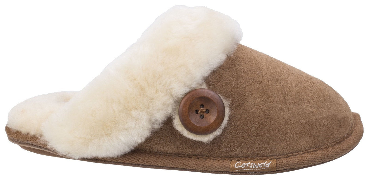 Cotswold Lechlade Sheepskin Ladies Mule Slippers Cotswold