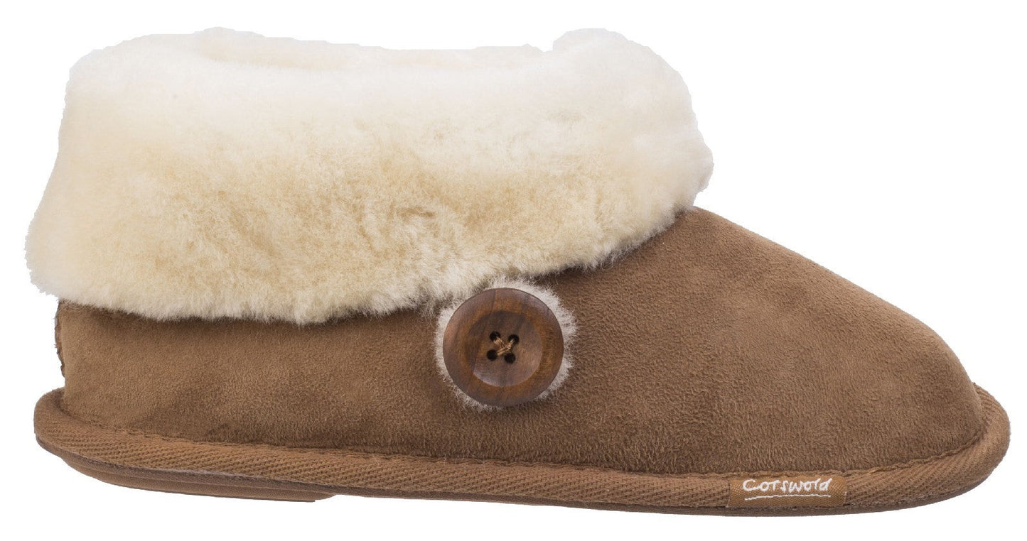 Cotswold Wotton Sheepskin Ladies Bootie Slippers Cotswold