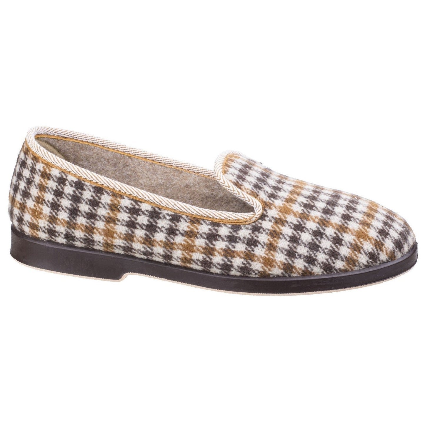 GBS Everett Mens British Tartan Check Print Slippers GBS