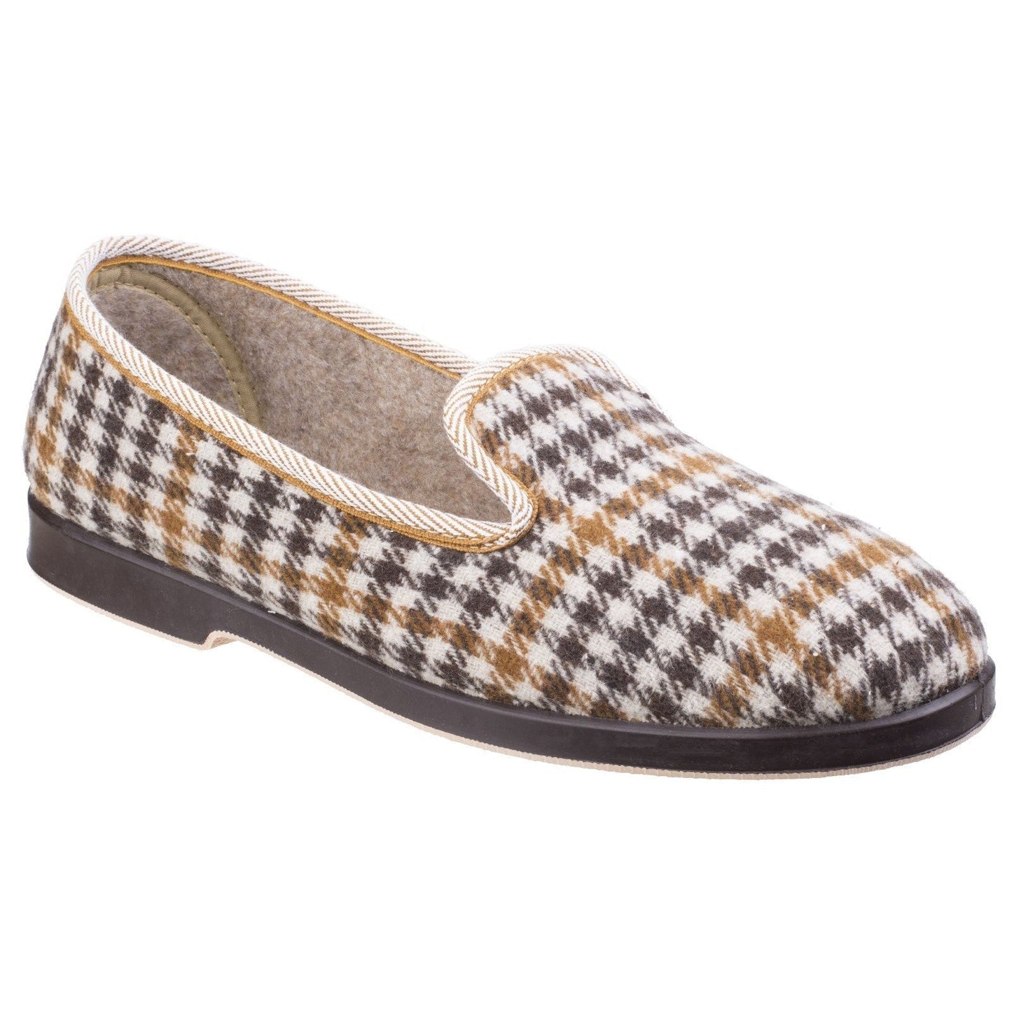 GBS Everett Mens British Tartan Check Print Slippers GBS
