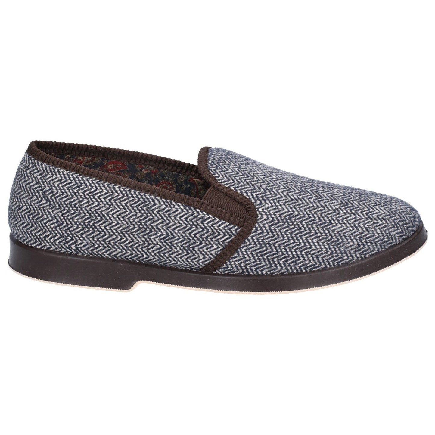 GBS Stafford Mens Warm British Twin Gusset Slippers GBS