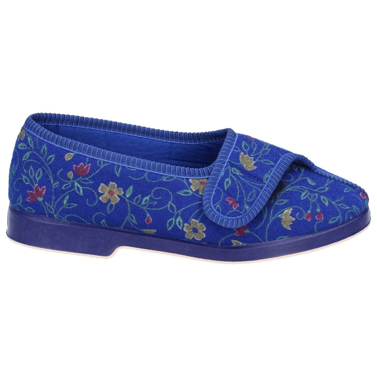 GBS Wilma Ladies EE Wide Fit British Floral Print Slippers GBS