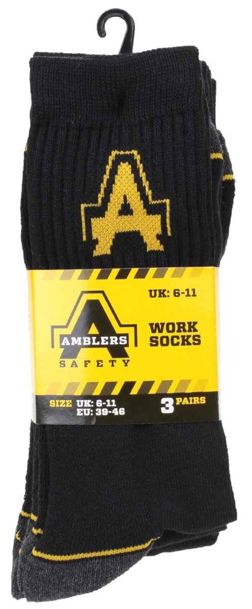 Amblers Safety Heavy Duty Work Socks 3 Pack Amblers Safety