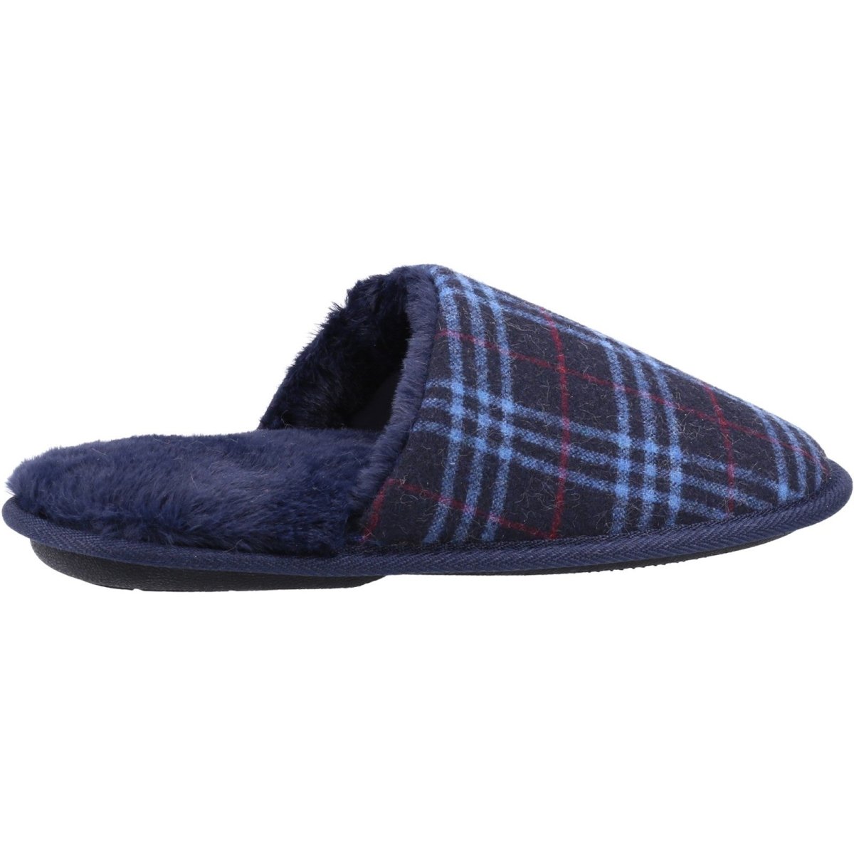 Fleet & Foster Rhys Chequered Slip-On Mens Mule Slippers Fleet & Foster