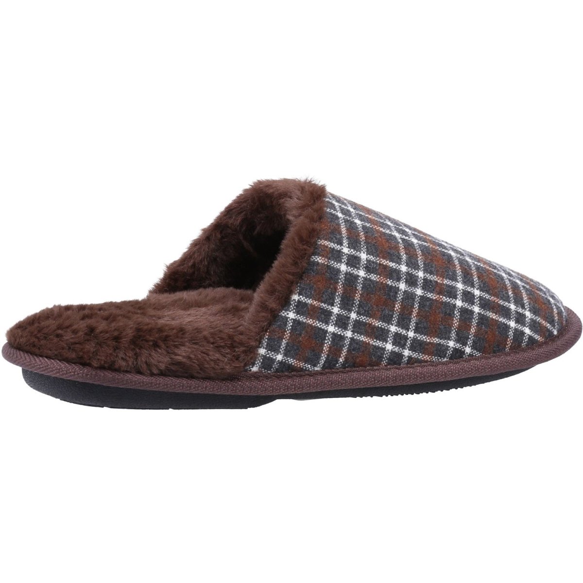 Fleet & Foster Rhys Chequered Slip-On Mens Mule Slippers Fleet & Foster