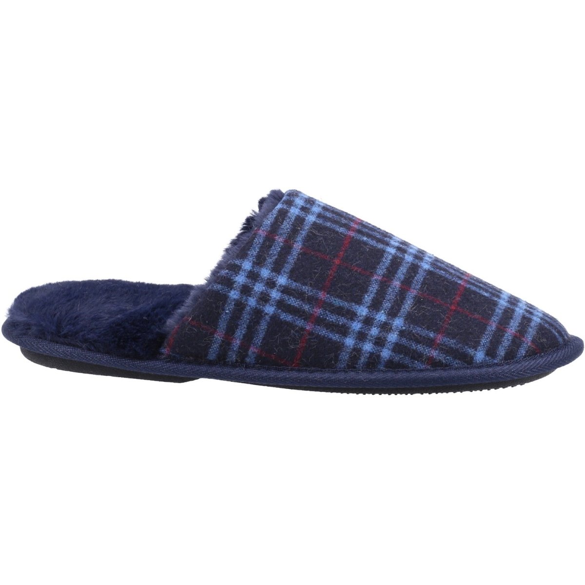 Fleet & Foster Rhys Chequered Slip-On Mens Mule Slippers Fleet & Foster