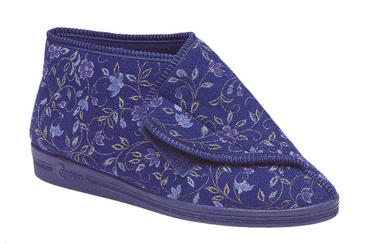 Womens Touch Fastening Bootee Slipper Comfylux LS415C EE Wide Fit