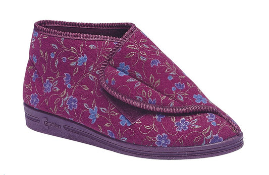 Womens Touch Fastening Bootee Slipper Comfylux LS415D EE Wide Fit