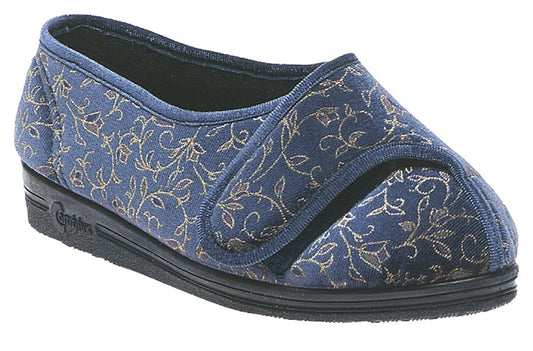 Womens Touch Fastening Slipper Comfylux LS467C Floral Medical 4E Wide Fit