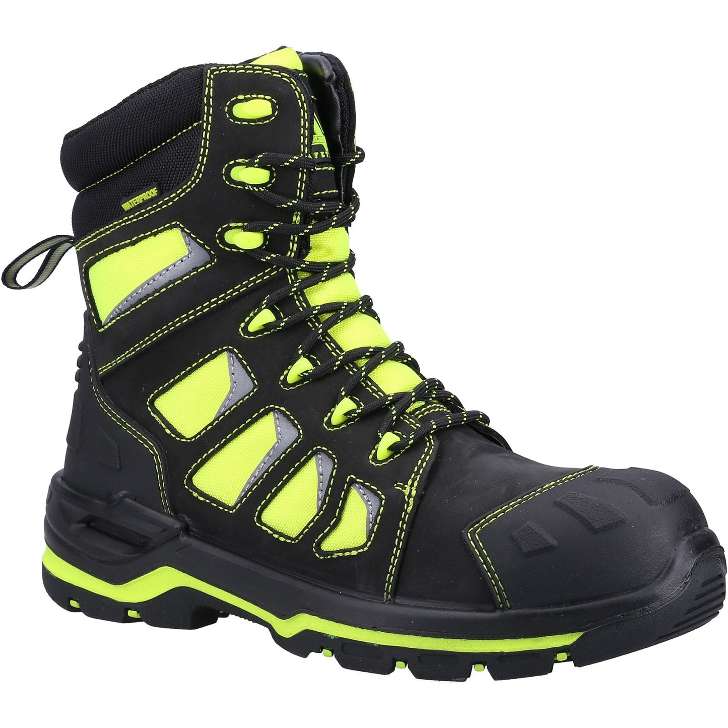 Mens Waterproof Safety Boots Amblers AS972C Beacon Hi Leg Hi Viz Work Boot