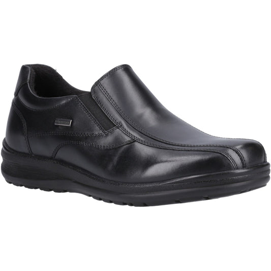 Fleet & Foster Magpie Mens Black Leather Slip On Shoes