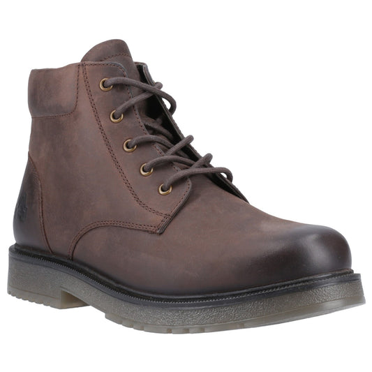 Amblers Bath Mens Brown Leather Boots Country PVC Sole Side Zip