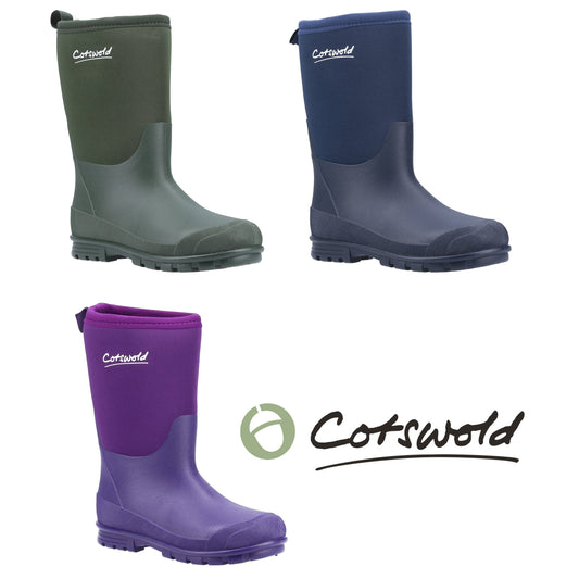 Kids Boys Girls Cotswold Hilly Neoprene Warm Welly Wellington Boots Size 10-5 Cotswold