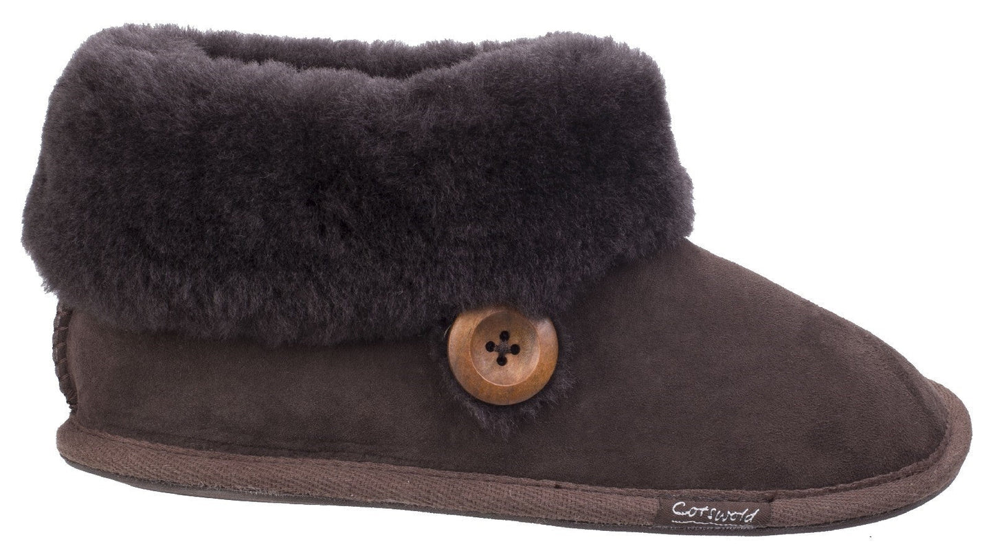 Cotswold Wotton Sheepskin Ladies Bootie Slippers Cotswold