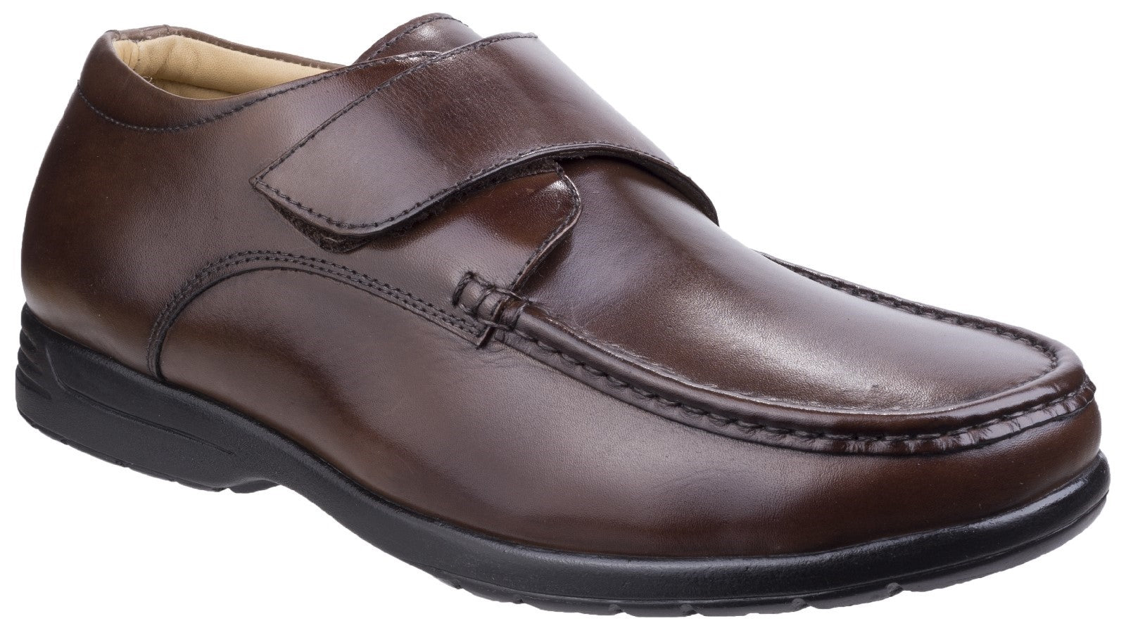 Fleet & Foster Fred Dual Fit Moccasin Touch Fastening Mens Shoes UK 6-12 Fleet & Foster