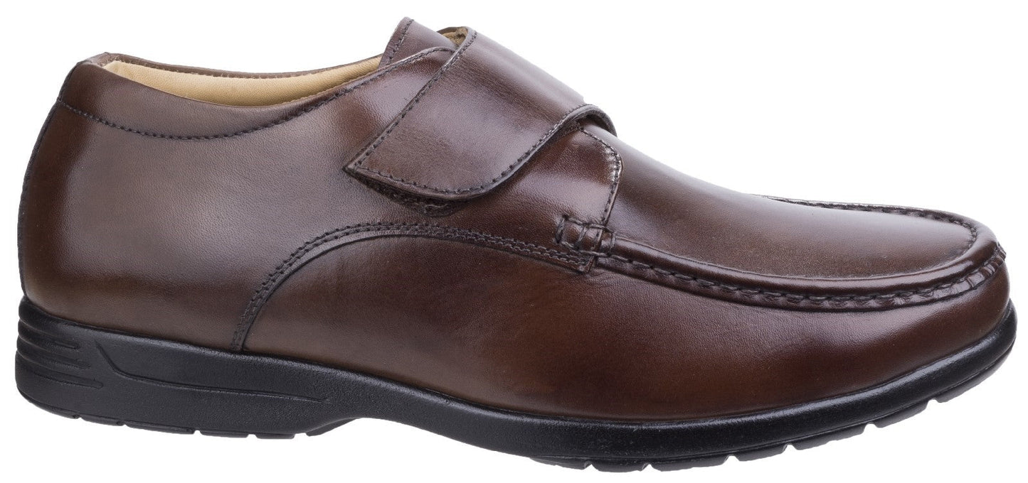 Fleet & Foster Fred Dual Fit Moccasin Touch Fastening Mens Shoes UK 6-12 Fleet & Foster