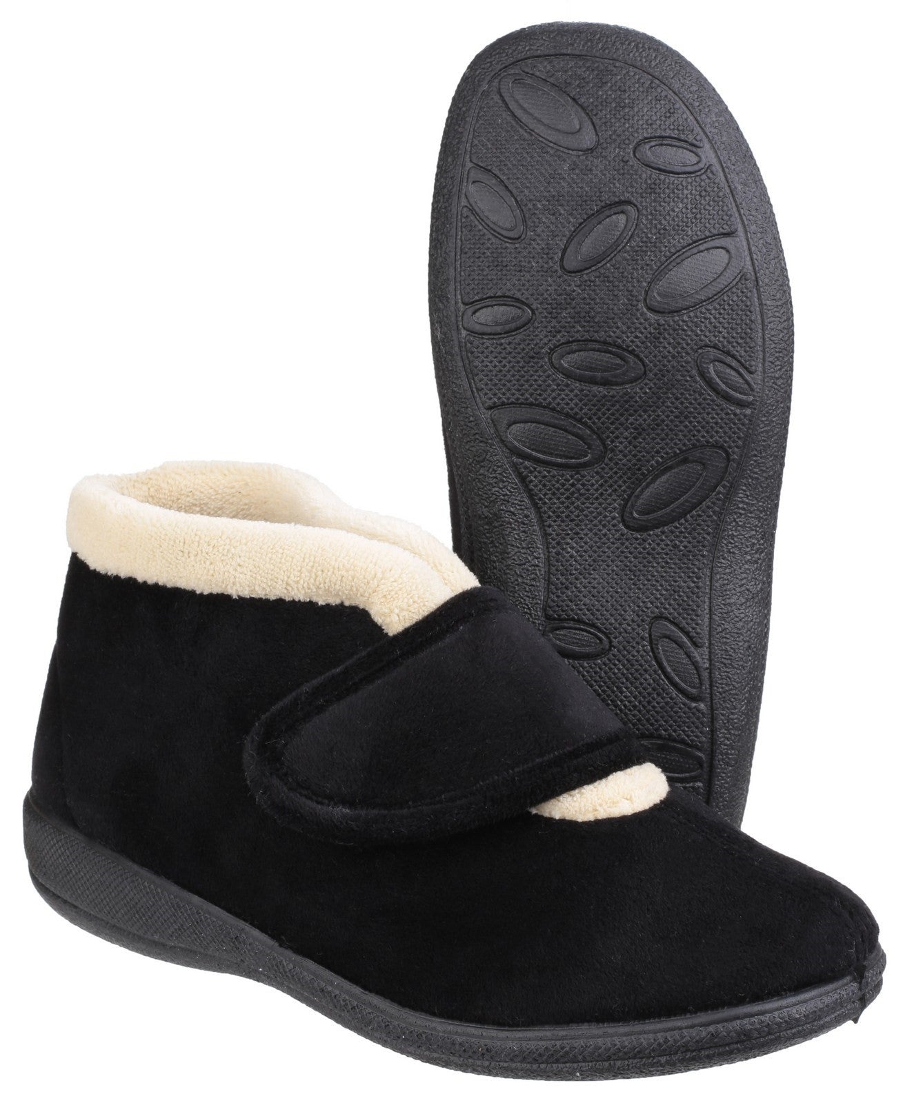 Fleet & Foster Levitt Touch Fastening Ladies Bootie Slippers Fleet & Foster