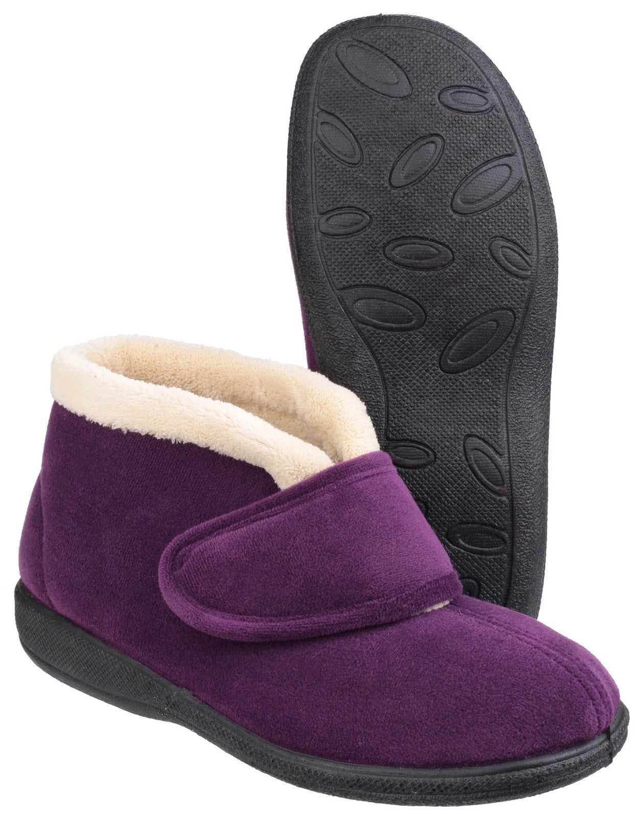 Fleet & Foster Levitt Touch Fastening Ladies Bootie Slippers Fleet & Foster