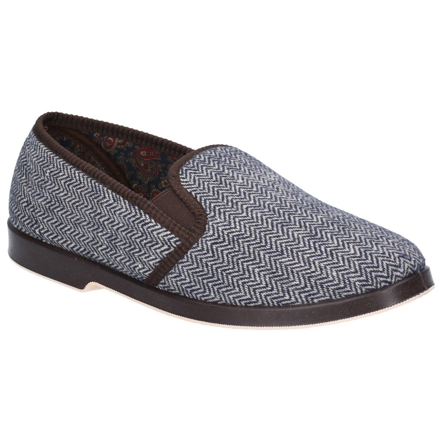 GBS Stafford Mens Warm British Twin Gusset Slippers GBS