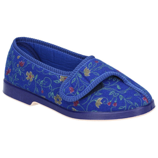 GBS Wilma Ladies EE Wide Fit British Floral Print Slippers GBS