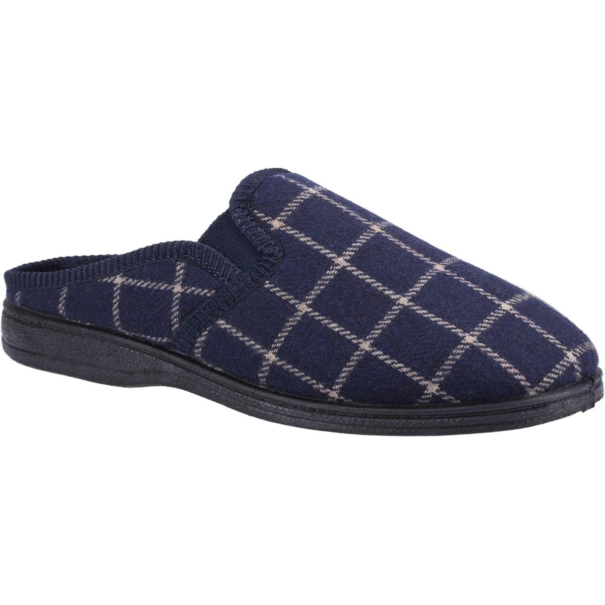 Fleet & Foster Neal Mens Chequered Mule Slippers Fleet & Foster