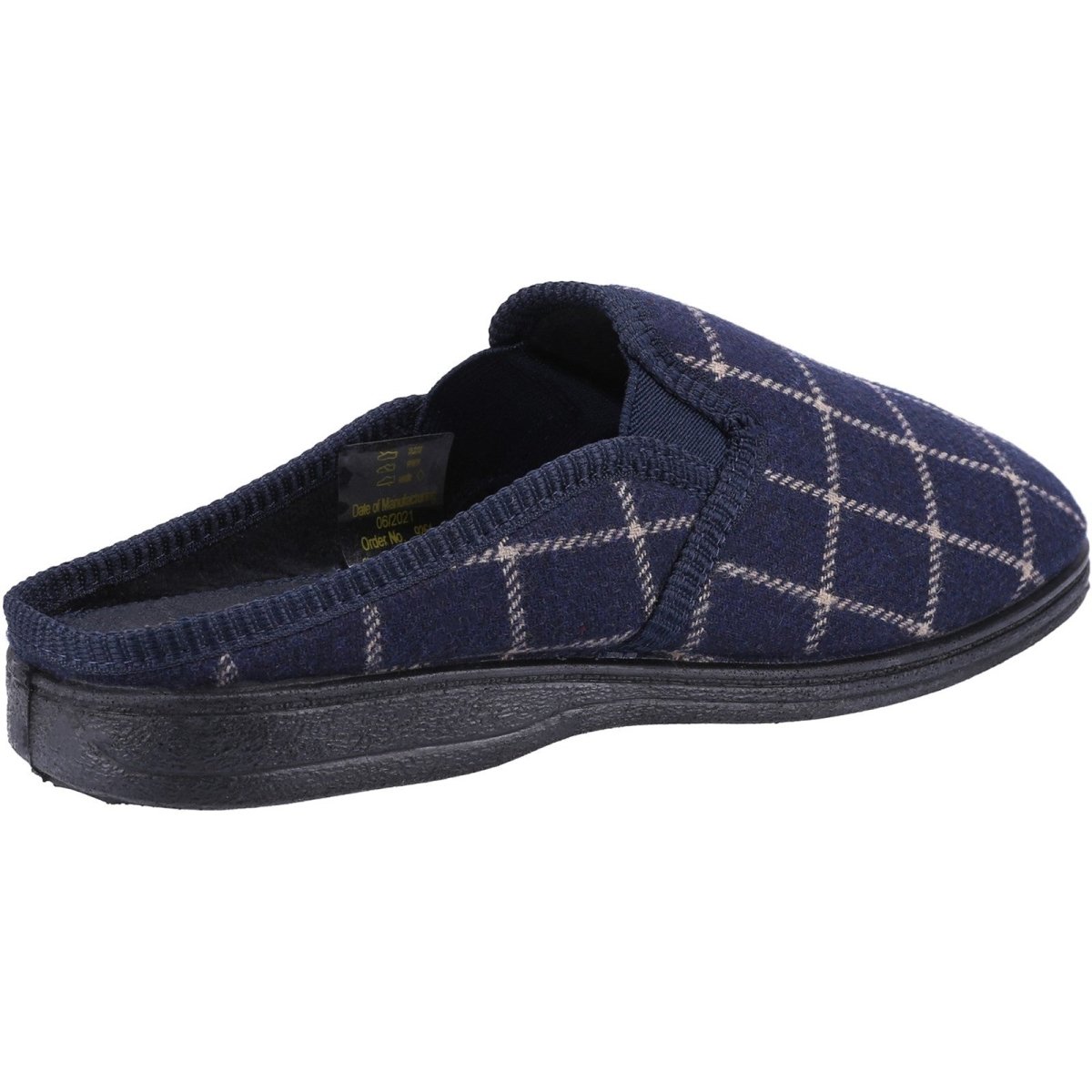 Fleet & Foster Neal Mens Chequered Mule Slippers Fleet & Foster